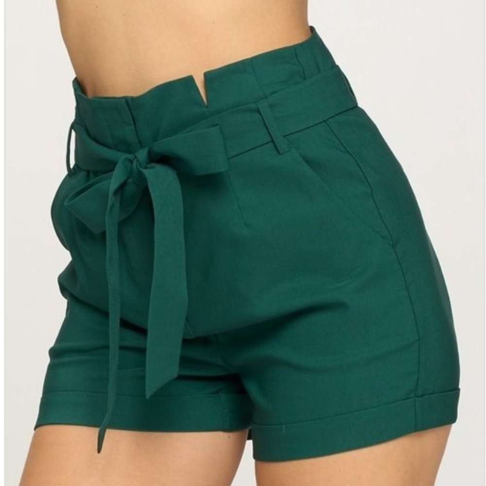 Green high waist shorts